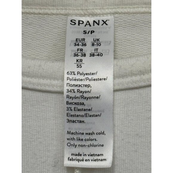 Spanx Perfect Length Dolman 3/4 slv Oversized Off-White Top Sweatshirt Sz Small - Picture 5 of 7